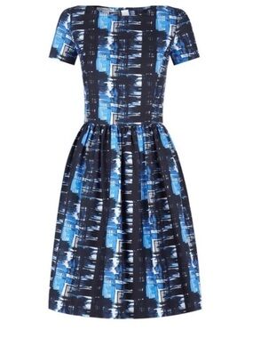 Oscar De La Renta brushstroke Cotton Blend Dress. Made In Italy.